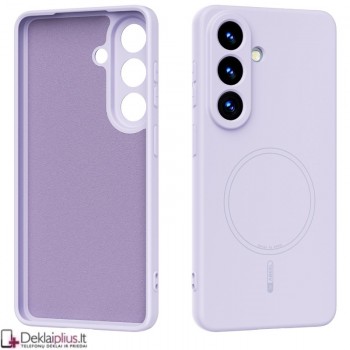 Guminis dėklas su magsafe - šviesiai violetinis (Samsung Galaxy S26)